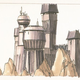 Arte conceptual del Castillo de Vader creado por Ralph McQuarrie durante la preproducción de Empire Strikes Back